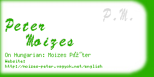 peter moizes business card